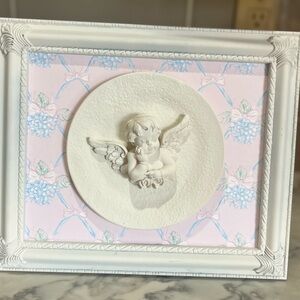Handmade love shack fancy, shabby chic vibe angel pink floral print 10x12”